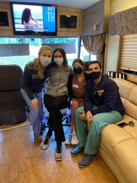 Dermatology residents from GWU in the Destination Healthy Skin RV
