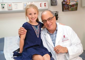 Addison with her doctor Dr Pappo of St Judes