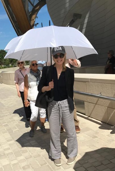Dr Hale with sun umbrella
