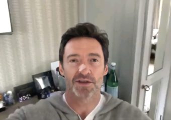 Hugh Jackman photo with bandage on nose after biopsy. Photo credit Instagram