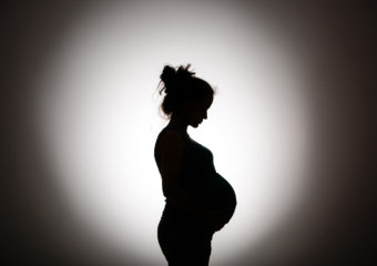 Silhouette of pregnant woman