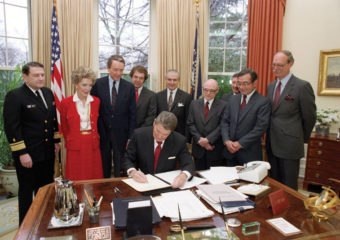 Ronald Reagan signing