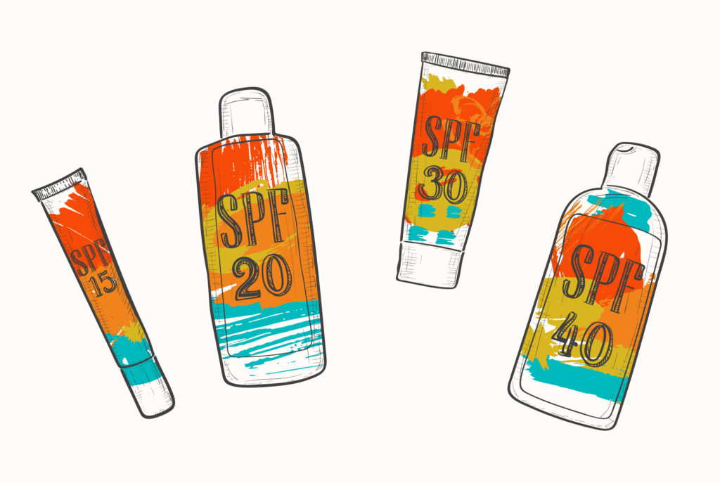 sunscreens bottle with spf information