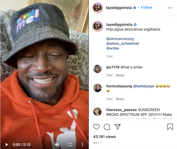 Taye Diggs Instagram Martedì delle donazioni