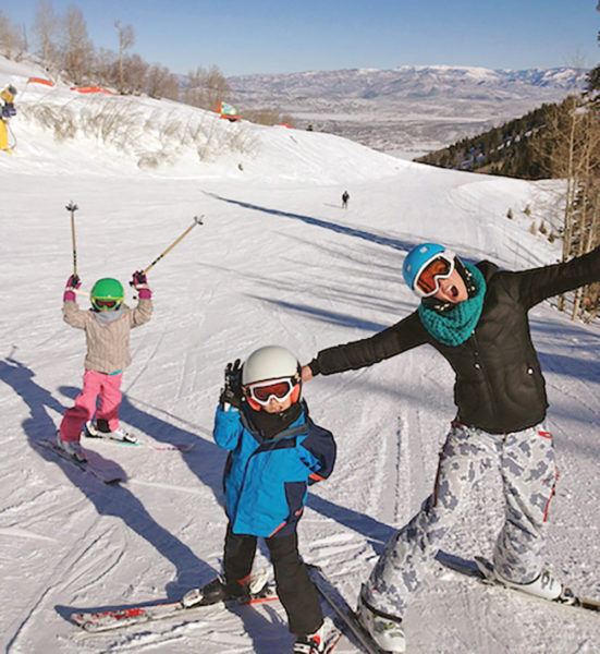 family on the slopes