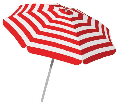 red white striped umbrella