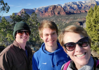 Jen Singer and family hiking in Sedona