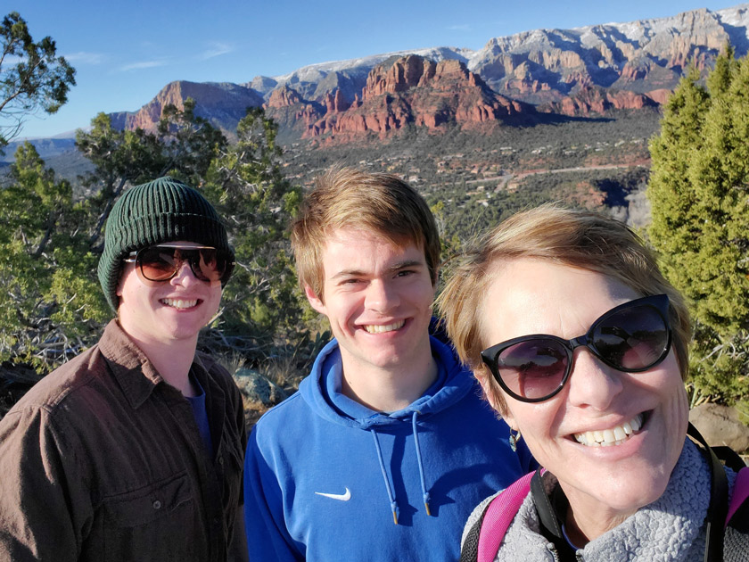 Jen Singer and family hiking in Sedona