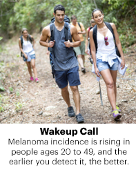Melanoma incidence is rising in people ages 20 to 49